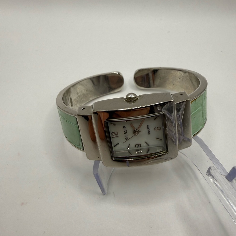 Women's Gossip Watch Pale Green Bracelet Band with Silver Bezel (New Battery) - Picture 6 of 7